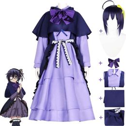 Cosplay Anime Love Chunibyo Other Delusions Takanashi Rikka Cosplay Costume Wig Purple Dress Halloween Carnival Party Role Play Suit