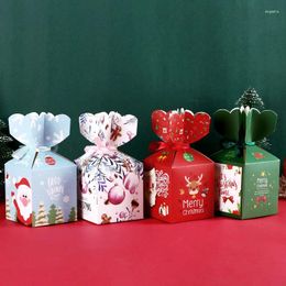 Gift Wrap 20pcs Merry Christmas Boxes Guests Packaging Bag Party Kids Favours Decoration Paper Box
