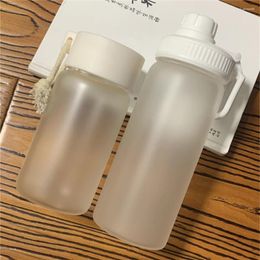 Mugs 100pcs/Lot Sublimation Frosted Glass Mug Straight Juice Bottle 400ml/14oz 500ml/17oz Beverage Cup Milk Tumbler DIY Designs