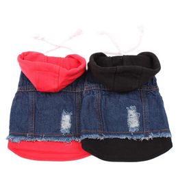 Dog Apparel Dog Cat Jacket Vest Denim Pet Puppy Coat Hoodie SpringAutumn Clothing Apparel 231016