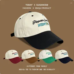 Ball Caps Hat Women's Spring And Summer Korean Style All-Match Letters Colour Matching Baseball Cap Face Small Fashion Peaked Men