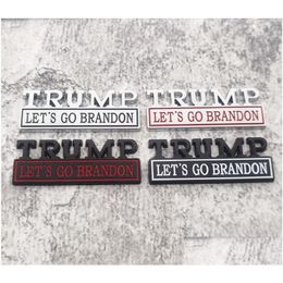 Party Decoration 1Pc Trump Lets Go Brandon Car Sticker For Truck 3D Badge Emblem Decal Accessoriess 15X4Cms Drop Delivery Home Garde Dhd96