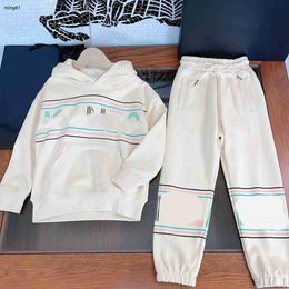 brand baby Tracksuits designer Hoodie Set for kids Size 110-160 CM 2pcs Colourful striped letter printing hooded sweaters and pants Oct05