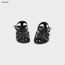 luxury Kids Summer Sandals Childrens Boys Girls Shoes Sizes 26-35 Gold rivet decoration Infant Baby Black slippers Including brand shoe box