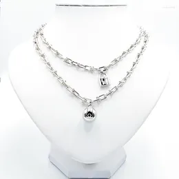 Chains 925 Silver Ladies Classic Chain Necklace Ball Lock High Version HARDWARE Jewelry Holiday Gift