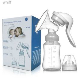 Breastpumps 150ML Manual Breast Feeding Pump Original Manual Breast Milk Silicon PP BPA Free with Milk Bottle Nipple Function Breast PumpsL231118