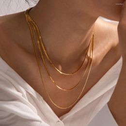 Chains ALLME Punk 18K Gold PVD Plated Stainless Steel 27mm Metallic Wide Chunky Herringbone Necklaces For Women Man Unisex