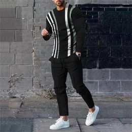 Men's Tracksuits Sportswear Sweatshirt Long Sweatpants 2 Piece Sets Men Tracksuit 3D Printed Casual Trend Oversized Clothing Sportwear Suit