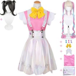 Cosplay Game Needy Girl Overdose Rain Omg Kawaii Angel Ame Kangel Cosplay Costume Wig Anime Loli White Pink Jk Uniform Halloween Suit