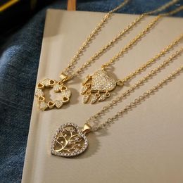 Pendant Necklaces Mafisar Fashion Delicate Gold Plated White Zircon Love Heart High Quality Women Daily Party Jewellery Gifts