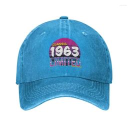Ball Caps Custom Cotton Classic 1963 Limited Edition Baseball Cap Women Men Breathable 60 Years Old Gifts 60th Birthday Dad Hat Sports