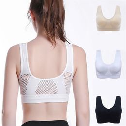 Women Sports Bras New Hollow Out Padded Breathable Bra Running Fitness Sports Brassiere Wire Comfortable Female Underwear2920