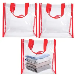 Storage Bags 3PCS Shopping Transparent Tote Daily Utility Bag For Groceries Waterproof Reusable Multi-Purpose Men