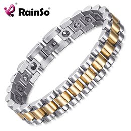 Chain RainSo 99999 Pure Germanium Bracelet for Women Korea Stainless Steel Health Magnetic Energy Couple Jewellery 231016