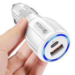 30W Car Charger PD USB-C QC3.0 Type C 6A Charging Auto Power Adapters For Ipad Iphone 14 Plus 13 Pro Max Samsung Lg chargers 33 LL