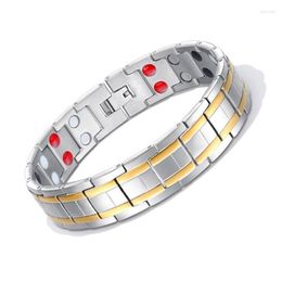 Link Chain FATE LOVE 15mm Punk Stainless Steel Health Care Balance Magnetic Stone Bracelets & Bangles For Men Male Fashion Jewelry209u