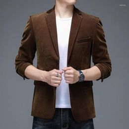 Men's Suits HOO 2024 Autumn Corduroy Fashion Trend Leisure Blazer