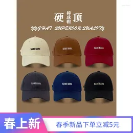 Ball Caps Summer Hard Top Embroidered Baseball Cap Couple's Fashion All-Match Peaked Women's Korean-Style Trendy Face-Looking Small