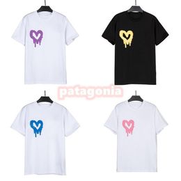 New Summer Mens T Shirts Fashion Womens Short Sleeve Heart Print Tees Couples Streetwear Clothing Size S-XL271m