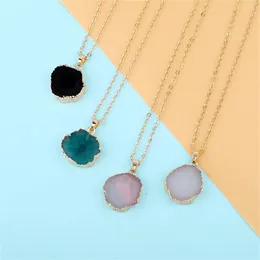 Pendant Necklaces European And American Cross-border Fashion Simple Irregular Colour Resin Necklace