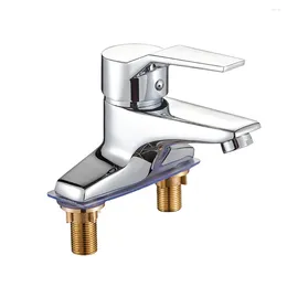 Bathroom Sink Faucets Faucet Basin And Cold Water Mixer Tap Zinc Alloy Deck Mounted Double Hole Mixing Valve