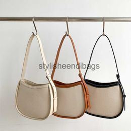 Shoulder Bags New Single Shoulder Bag Women's Fashion Handbag Underarm Bag PU Canvas Bagstylisheendibags
