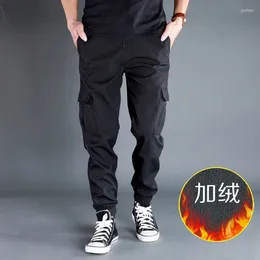 Men's Pants 2023 Winter Trend Leggings Loose Solid Color Hatem Casual Fashion Pocket Drawstring Youth Cargo Z97