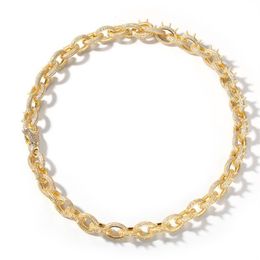 Mens Diamante Rivet chains O letter necklace Bracelet Hiphop diamond chain bracelet necklaces cheap hiphop jewelerys Set NNT1411256S