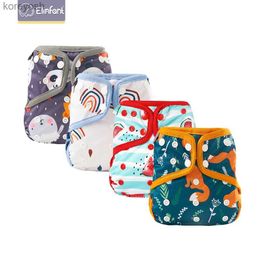 Cloth Diapers Elinfant one size washable waterproof diaper cover adjustable reusable fashion print for 3-15kg baby cloth diaperL231016