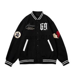 Men's Jackets Spring High Street Vintage Baseball Jacket Men's Harajuku Patch Work Letter Embroidered University Coat Casual Jacket Unisex x1016