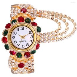 Wristwatches Fashion Women Watches Diamond-Embedded Elegant Quartz Watch Stylish Opening Luxury Creative Alloy Bracelet