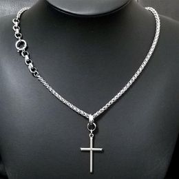 hip hop mixed mens women cross pendant necklace stainless steel silver tone chain262l