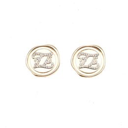 Classic 18K Gold Plated Dangle Designers Letters Stud Earrings Geometric Luxury Brand Women Rhinestone Pearl Earring Charm for Wed309l