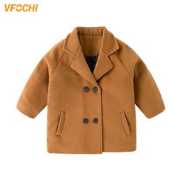 Coat VFOCHI Boys Wool 5 Colour Long Jacket Autumn Winter Kids Windproof Children Clothing Warm Outerwear 231016