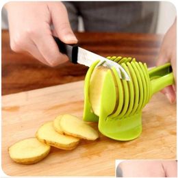 Fruit Vegetable Tools Creative Cut Lemon Tomato Potato Slicer Convenient Without Harming Hands Kitchen Utensils Inventory Wholesal Dhmvf