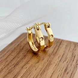 Hoop Earrings MUZHI Real 18K Gold For Women Pure AU750 Drop Simple Fashion Fine Jewelry Gift