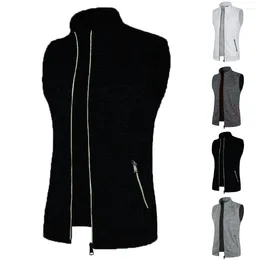 Men's Vests Mens Microfleece Gilet Bodywarmer Sleeveless Fleece Jacket Vest Body Warmer Soft Knit Collared Full Zip Coat