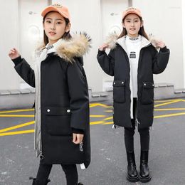Down Coat Girl Winter Cotton Fashion Thick Warm Jacket Teenage Outfit Children Kids Girls Hooded Outerwear For 5 8 10 12 13 Years