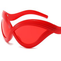 NEW Sunglasses Unisex Candy Colour Sun Glasses Wave Adumbral Anti-UV Spectacles Simplity Eyeglasses Oversize Frame Ornamental