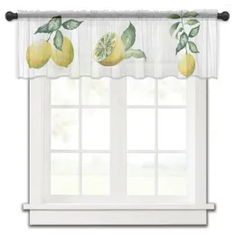 Curtain Summer Style Fruit Lemon Short Sheer Window Tulle Curtains For Kitchen Bedroom Home Decor Small Voile Drapes