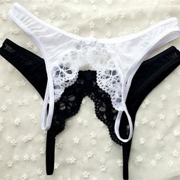 Sexy Woman Underwear Thong Bow Lace Crotchless Panties Intimates Sexy Babydoll Panties Briefs Porn Lingerie Sex Products Chemise218i