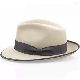 Berets Wool Men Felt Hat Retro Style White Brown Coffee Black Colour Panama Ladies Elegant Dress Formal Cap