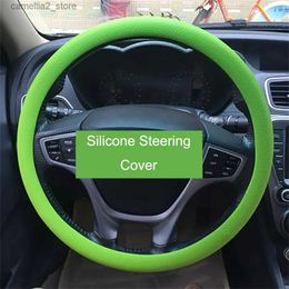 Steering Wheel Covers Car Universal Silicone Steering Wheel Cover Elastic Glove Cover Texture Soft Multi Colour Auto Decoration DIY Accessories Q231016