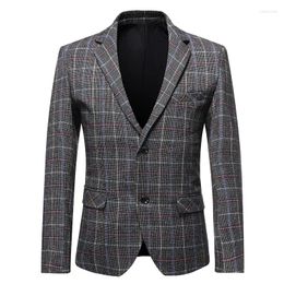 Men's Suits 2023 Plaid Fabric Suit Large Two Button Single Top For Korean Version