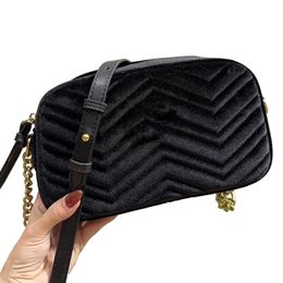 Designer Classic Marmont Velvet Quilted Trunk Crossbody Bag Luxury Velour Women Box Shoulder Bag Italy Brand Autumn Winter New Camera Bag Handbag Top Quality