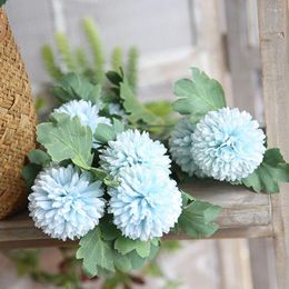 Decorative Flowers 2Pc Artificial Dandelion Hyacinth Blue Flower 57cm Long Branch For Party Decoration Garden Home El Wedding
