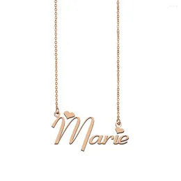Pendant Necklaces Marie Name Necklace Custom For Women Girls Friends Birthday Wedding Christmas Mother Days Gift