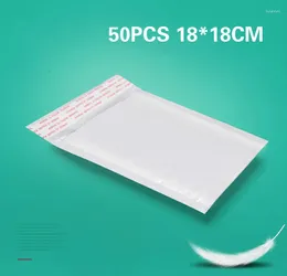 Christmas Decorations White Foam Envelope Bag Mailers Padded With Bubble Mailing Package Gift Holders 50PCS 18 18cm