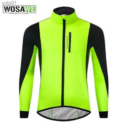 Men's Tracksuits WOSE Winter Windproof Men's Running Jackets Windbreaker Thermal Fleece Reflective Cycling Wear MTB Bike Sports CoatL231016