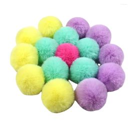 Keychains 4cm DIY 10pcs/lot Faux Fur Pompom Artificial Balls Pom Poms For Hats Cap Gloves Keychain Sewing Crafts Access